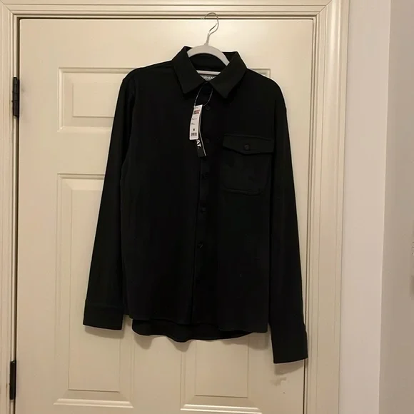 32 Degrees MEN'S CHARCOAL HEATHER KNIT L/S BUTTON-UP/NWT/M - Picture 11 of 13